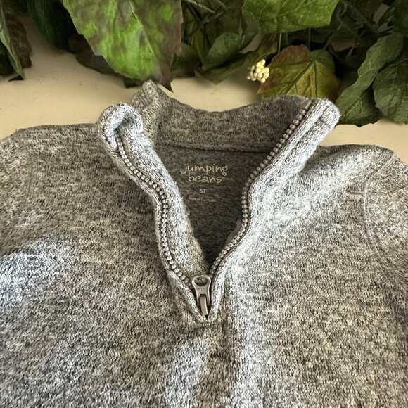 Jumping Beans Kids Grey Half-Zip Pullover Sweater 5T - Picture 8 of 11